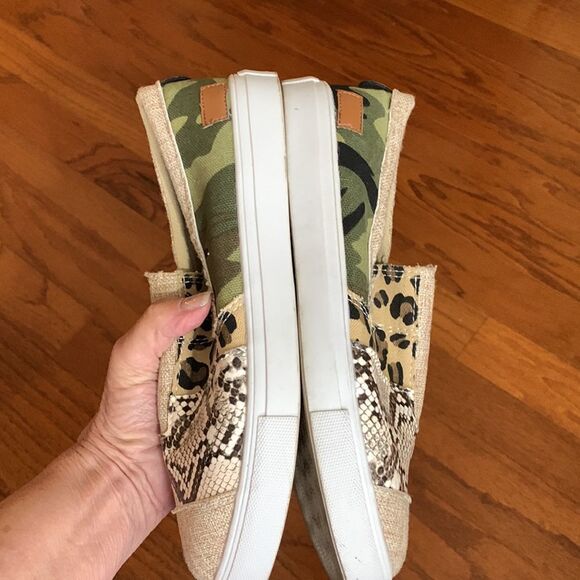 Size 9 multicolor sneakers. Snakeskin, animal print, camouflage and canvas - Picture 4 of 12
